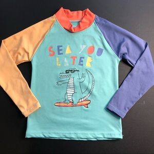 Sun Protection Zone Alligator Rash Guard Size 4